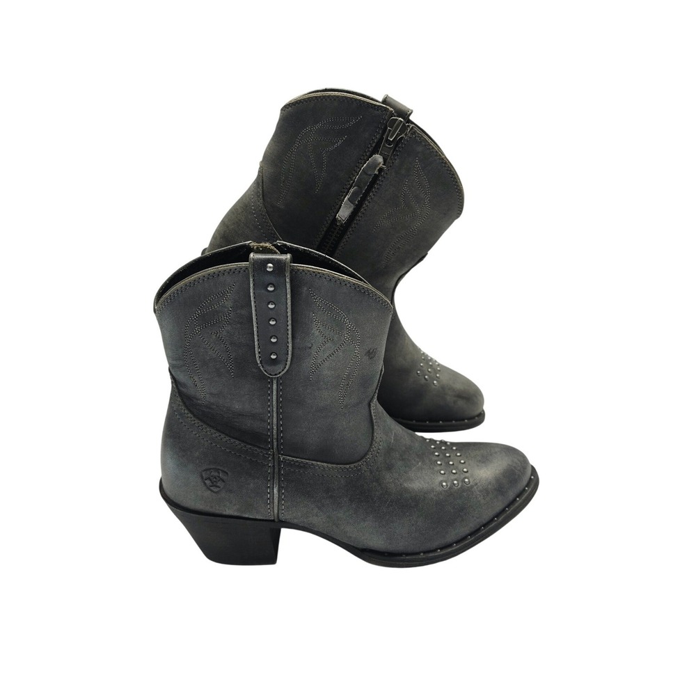 Ariat Gray Studded Western Ankle Boots